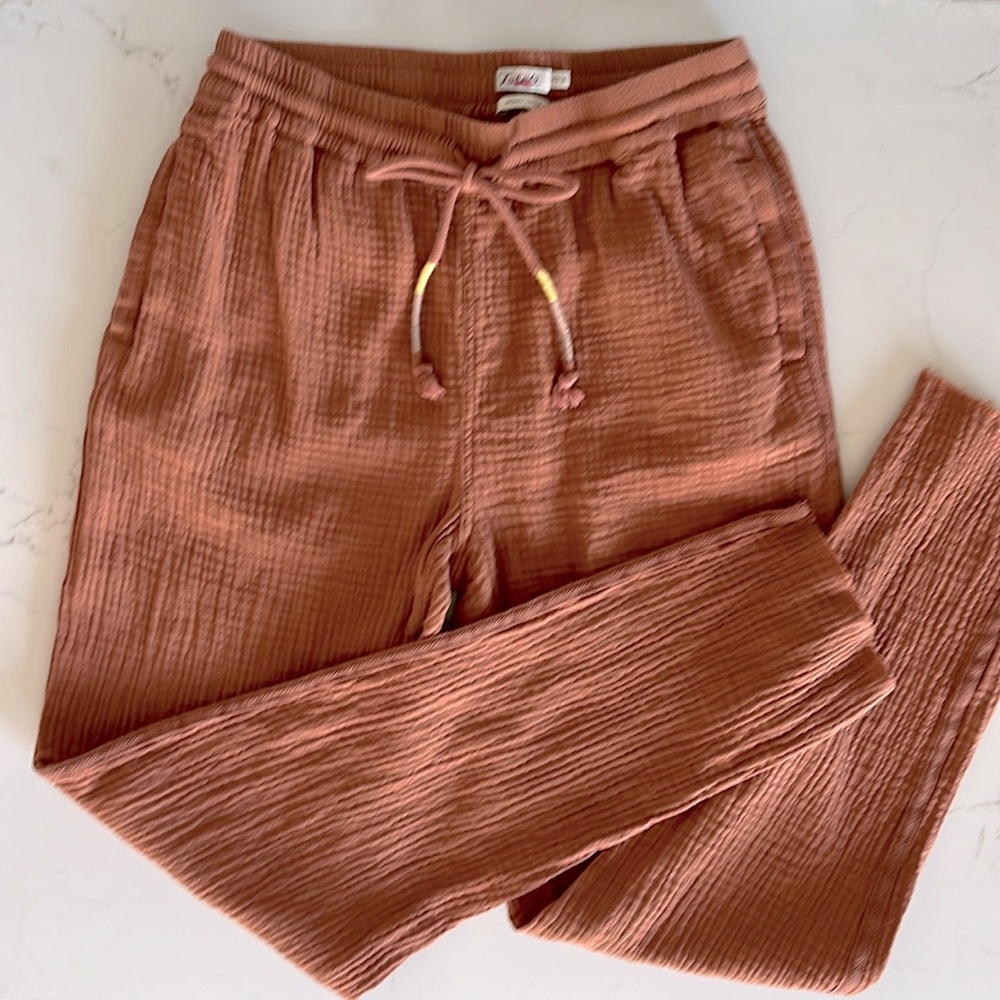 Faherty Dream Cotton Gauze Drawstring Topanga Pant - Pecan